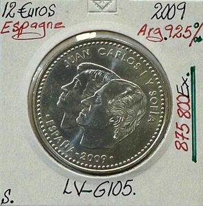 Espagne - 12 Euro 2009 en Argent // Qualité : SUP (REF 2) - Picture 1 of 2