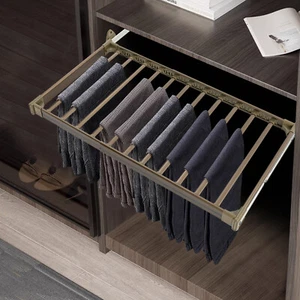 11-Stangen Hosenständer dehnbar verstellbar ausziehbar Hose champagner Wandhalterung - Bild 1 von 14