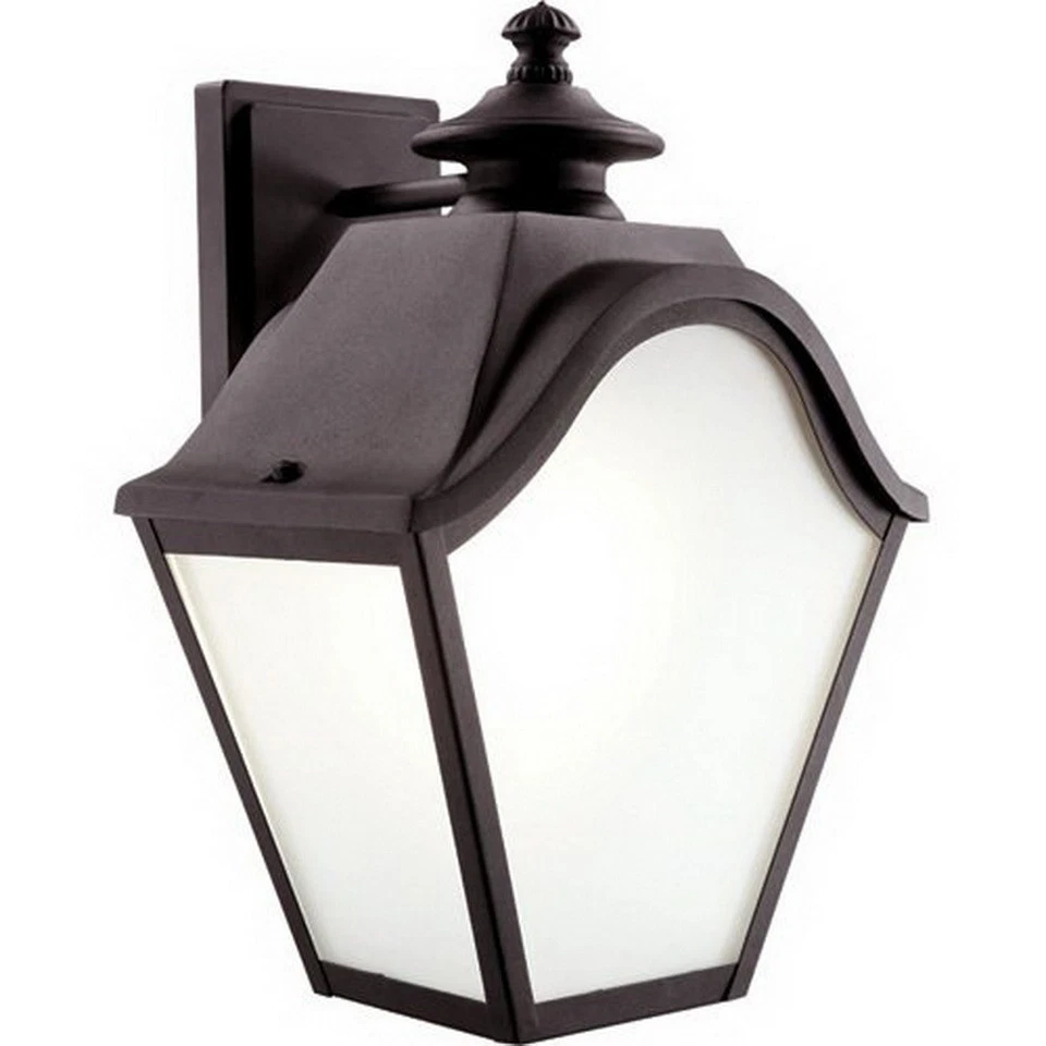 Black With Frosted Glass Exterior Wall Fixture Orig $420 - Image 1 of 1