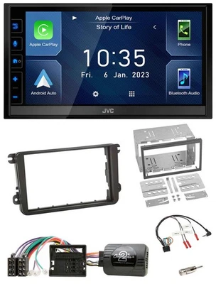 JVC DAB Bluetooth Lenkrad USB 2DIN Autoradio für Skoda Fabia 5J 2007-2014 - Bild 1 von 4