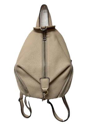 Rebecca Minkoff 🌟Marfil Crema Cuero JULIAN Mochila Monedero Plata/Dorado Ribete Usado en Excelente Condición Foto 1 de 4