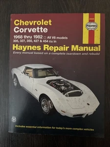 Haynes Corvette Repair Manual 1968 thru 1986 Chevy Chevrolet Service - Picture 1 of 4