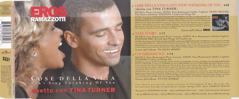 Eros Ramazzotti & Tina Turner - Cose Della Vita - Can't Stop   (3 Track Maxi CD) - Bild 1 von 1