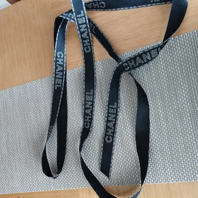 100% Authentic Chanel Black Satin Ribbon 7ft 3cm wide Luxury Gift Wrap  - Image 1 of 2
