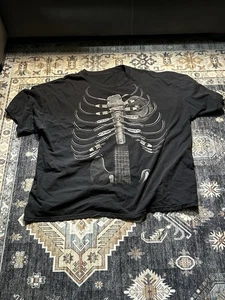 Vintage 2000 Liquid Blue Skull Guitar blk Shirt XXL T shirt amplified Mic Cable - Picture 1 of 2