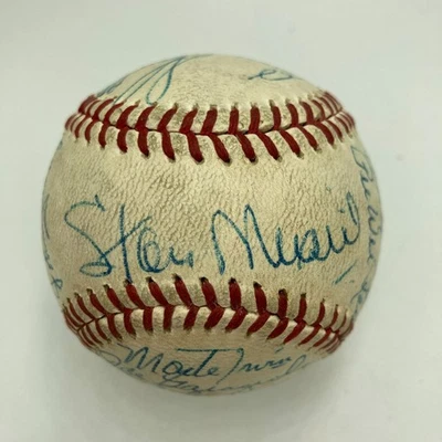 1970's Old Timers Day HOF Multi Signed Baseball Stan Musial Casey Stengel JSA - Image 1 of 4