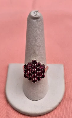 Beautiful Sterling Silver  Bright Pink Stones Ring Marked 925, Size 9 1/4   #116 - Image 1 of 4