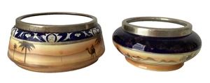Noritake Camel Scene Bowls – EPNS Rims Handpainted - Large - Picture 1 of 24