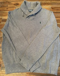 Polo Ralph Lauren Gray Sz L Shawl Collar Men’s Sweater EUC - Picture 1 of 9