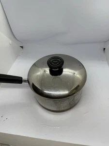 Olla para salsa revestida de cobre Revere Ware 1801 1-1/2 cuartos de galón con tapa Clinton IL - Imagen 1 de 4