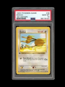 Pokemon PSA 10 GEM MINT Doduo 1st Edition Base Set Shadowless 1999 Card 48/102 - Picture 1 of 2