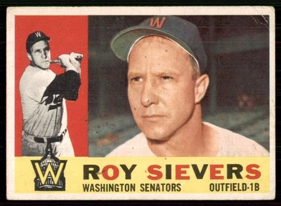 1960 Topps VG+ #25 Roy Sievers Washington Senators - Image 1 of 2