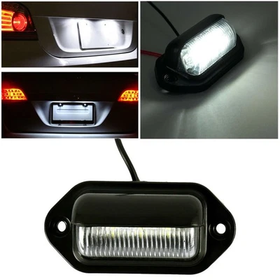 Waterproof 6 LED 12V License Plate Light Car Boat Truck Trailer Lamp + Screws - Image 1 of 4