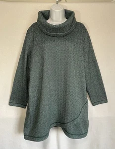 Túnica Lands End 2X Capucha Cuello Polar Suéter Pullover Verde Espiga - Imagen 1 de 9