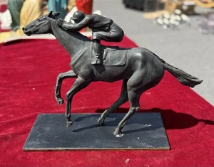 Escultura de bronce original antigua sin terminar jinete de caballo jinete. - Imagen 1 de 9