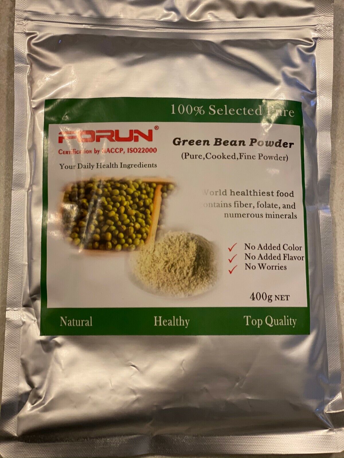 FORUNPure Green Bean Powder - HACCP,ISO Certified
