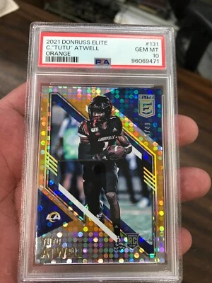 2021 donruss elite tutu atwell orange rc /49 psa 10 pop 1 - Image 1 of 3