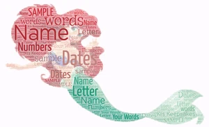 word art picture personalised gift present keepsake Ariel Little mermaid bday - Imagen 1 de 2