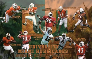 Stampa litografica University Miami Hurricanes di Legends Of The Gridiron - Foto 1 di 1