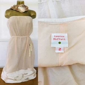 VESTIDO RESORT LAUREN MOFFATT Chic SIN TIRANTES Algodón y Seda Talla 2 - Imagen 1 de 9
