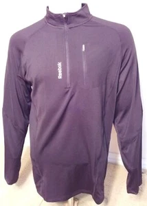 Giacca da golf Reebok da uomo nera grande pull over cerniera quarto manica lunga usata - Foto 1 di 7