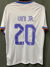 Vini Vinicius Jr #20 Signed Adidas Real Madrid Soccer Jersey AUTO BAS HOLO Sz XL