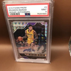 2016-17 Prizm Brandon Ingram Mosaic Rookie Autograph Auto RC #8 PSA 9 - Picture 1 of 2