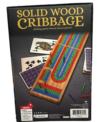 Solid Wood Folding Cribbage Game Set - COMPLETE - LNIB - Cardinal - Image 1 of 4