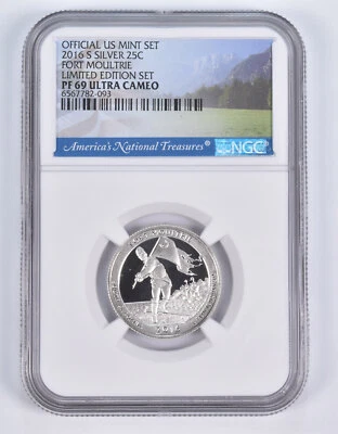 2016-S Silver PF69 ANT Fort Moultrie Quarter Limited Edition NGC - Image 1 of 4