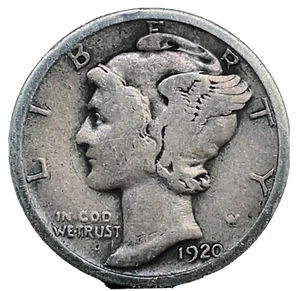 Magic Coin 1920 Mercury Dime Obverse & Wheat Reverse Penny US Magician Coin. - Picture 1 of 7