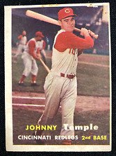 1957 Topps Baseball Card Johnny Temple 2nd Base #9 CF