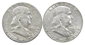 Better 1963 1963-D Franklin Half Dollar $1 Face Lot Bullion Silver *674