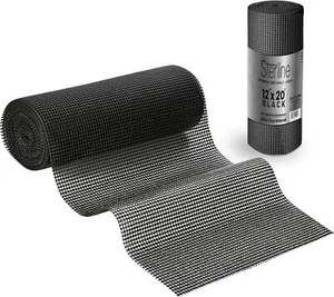 Shelf Drawer Liner Non-Adhesive Liners 12" x 20 ft - Black Non-Slip Shelf Paper - Picture 1 of 7