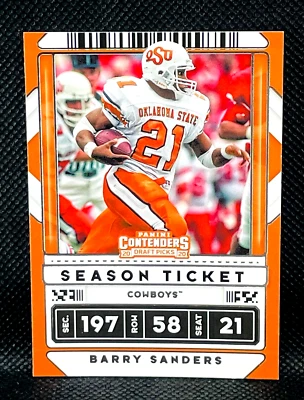 Panini Contenders Draft Picks Football - BARRY SANDERS   OKLAHOMA STATE COWBOYS - Image 1 of 2