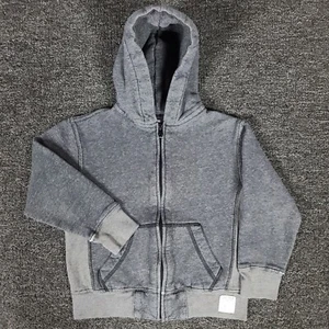 Gap Hoodie Boys Small 6/7 Gray Full Zip Faded Burnout Look School Casual - Picture 1 of 6
