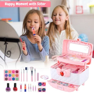 Little Girls Real Make Up Set Washable Makeup Toy Kids Makeup Kit For Girl - Picture 1 of 7