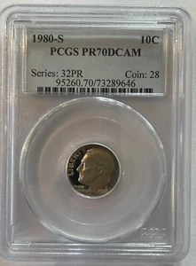 1980 S Roosevelt Dime - PCGS PR70DCAM - (1065) - Picture 1 of 4