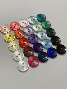Kleine Perle / Klar Effekt Knöpfe klein 13 mm / 20 L Farbe Auswahl Packungsgrößen - Bild 1 von 34