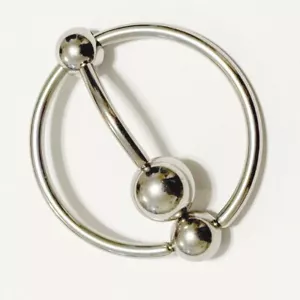 Bilanciere PA in acciaio chirurgico 316L 10g, 5/8" con ANELLO FRENUM 10G NON PIERCING. - Foto 1 di 6
