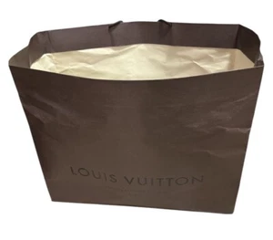 LOUIS VUITTON Paris Brown Authentic Paper Gift Shopping Bag 20”x16”x9” Maison - Picture 1 of 1