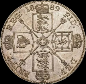 1889, Great Britain, Queen Victoria. Silver 2 Florin 4 Shillings. High Grade  - Picture 1 of 2