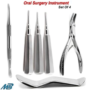 Set Of 4 Tooth Extracting Extraction Elevators Dental Oral Surgery Instruments - Picture 1 of 9