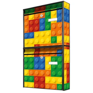 banjado Briefkastenanlage 2 fach Doppelbriefkasten mit Motiv  Bausteine - Bild 1 von 16