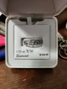 Damen Ehering 1/10 Karat Diamant Gr. 7 sehr hübsch! " - Bild 1 von 8