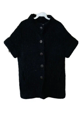 Cárdigan Suéter VINCE Mujer Pequeño Alpaca Mohair Botón Silencioso Lujo Foto 1 de 4