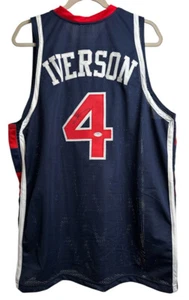 Allen Iverson Signed Custom USA Jersey (PSA) - Picture 1 of 5