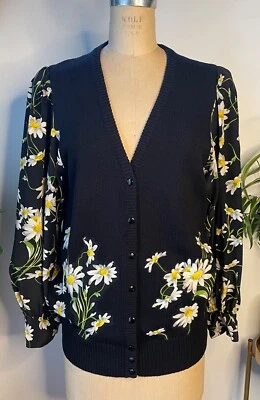 DE COLECCIÓN AÑOS 80 UMI BY ANNE CRIMINS MARGARITA ESTAMPADO FLORAL SEDA Y PUNTO CÁRDIGAN SUÉTER*S/M Foto 1 de 4