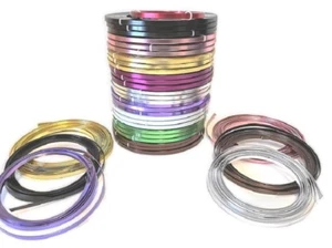 FLACHDRAHT ALUDRAHT BASTEL / FLORIST / SCHMUCKDRAHT 5mm x 1mm  - Bild 1 von 15