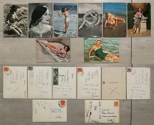 LOTTO DI 8 CARTOLINE BELLEZZE - PIN - UP MODELLE ANNI '50 '70 - Picture 1 of 1