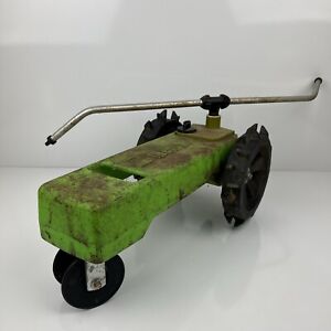 Melnor Cast Iron Traveling Lawn Sprinkler Tractor Model Vintage Green Heavy Duty